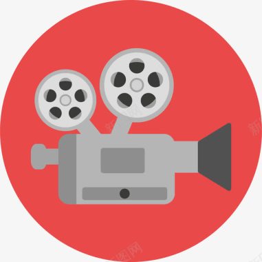 红色收纳盒红色电影拍摄摄影机图标图标