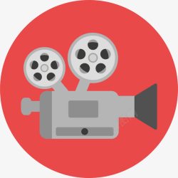 电影录制红色电影拍摄摄影机图标高清图片