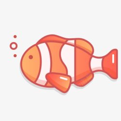 卡通吐泡泡的小鱼手绘吐泡泡的海鱼高清图片