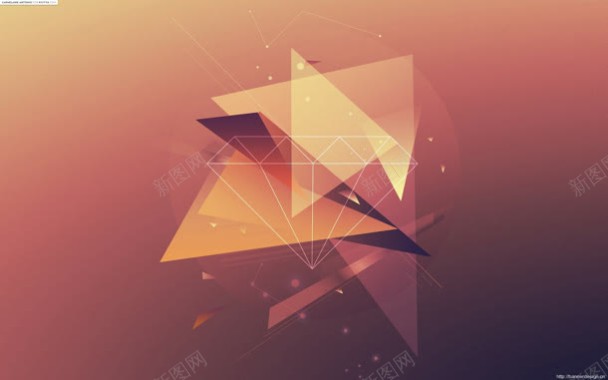 三角形几何钻石橙色海报背景背景