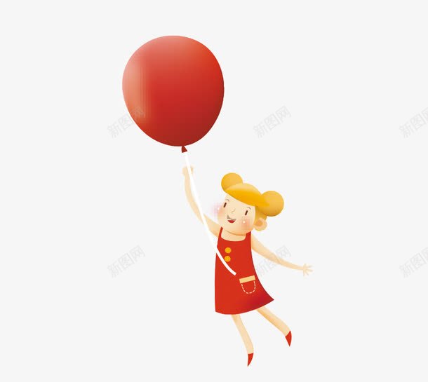 牵着红色气球的红衣女生png免抠素材_88icon https://88icon.com 儿童 卡通 女孩 女生 孩子 气球组 红色 裙子 连衣裙