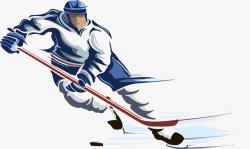 冰球比赛手绘运动员高清图片