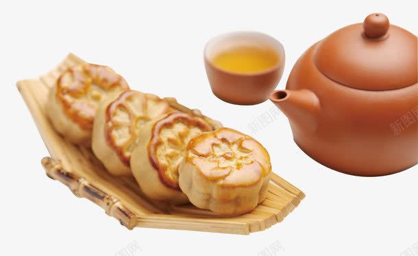 中秋节png免抠素材_88icon https://88icon.com 中秋节 月饼 茶具 茶文化