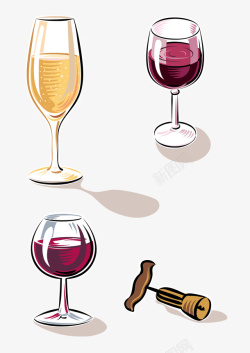 休闲饮品红酒杯矢量图高清图片