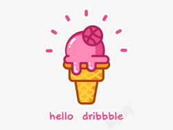 夏天英文字母可爱的粉色冰淇凌MBE风格高清图片