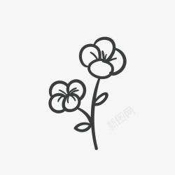 清新花卉卡通手绘花黑色小清新高清图片