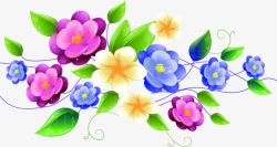 彩色卡通优美花朵植物素材