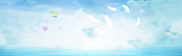 淘宝服饰清新背景bannerjpg设计背景_88icon https://88icon.com banner 服饰 淘宝 清新 热气球 羽毛 背景