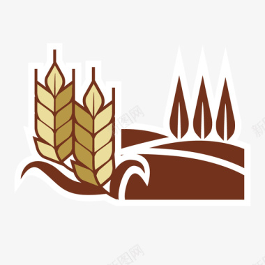 农业稻田大麦logo图标图标