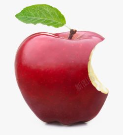 成熟的红苹果咬一口的红苹果高清图片