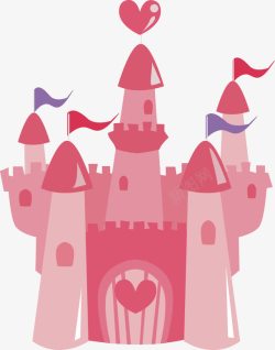 爱心旗子粉色城堡高清图片