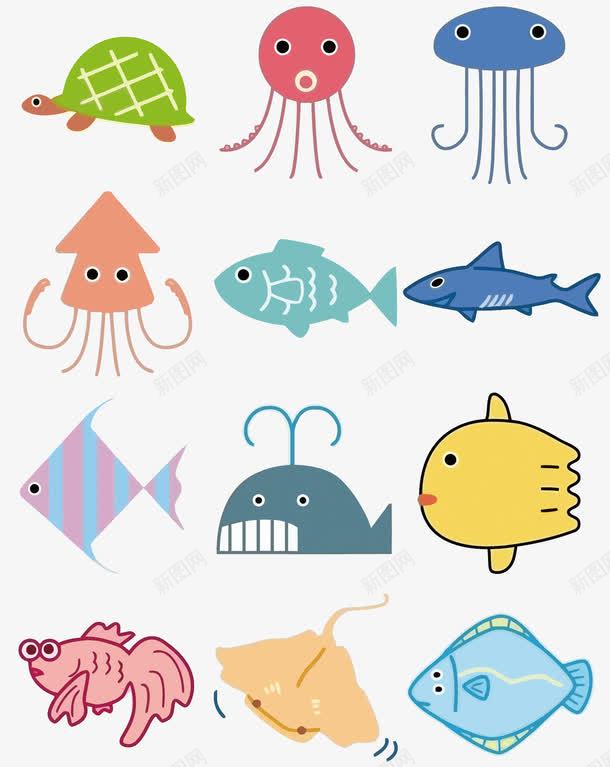 卡通海洋生物png免抠素材_88icon https://88icon.com PNG PNG免费下载 PNG图片 动物 幼儿园 海洋 简笔画 鱼