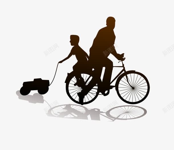 父子骑自行车png免抠素材_88icon https://88icon.com 单车剪影 手绘 父亲与儿子 父亲节 父亲节人物 父亲节剪影 父子 父子PNG图片 爸爸与儿子 骑自行车