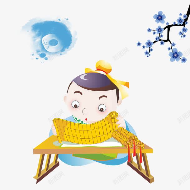 读书的小孩psd免抠素材_88icon https://88icon.com 低龄 卡通 古代人 小孩子 念书 读书 读书水墨画 鲜花