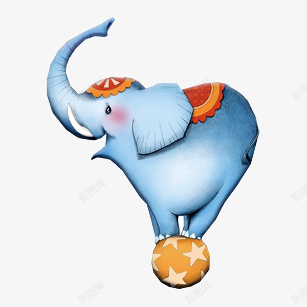 卡通表演的大象动物png免抠素材_88icon https://88icon.com Q版大象 动物设计 卡通 可爱 大象 愚人节 蓝色 表演 马戏团