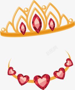 女王的珠宝卡通红宝石皇冠高清图片