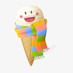 卡通围围巾的冰淇淋素材