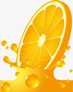 橙汁喷溅素材