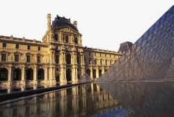 欧式风光旅游巴黎卢浮宫图素材