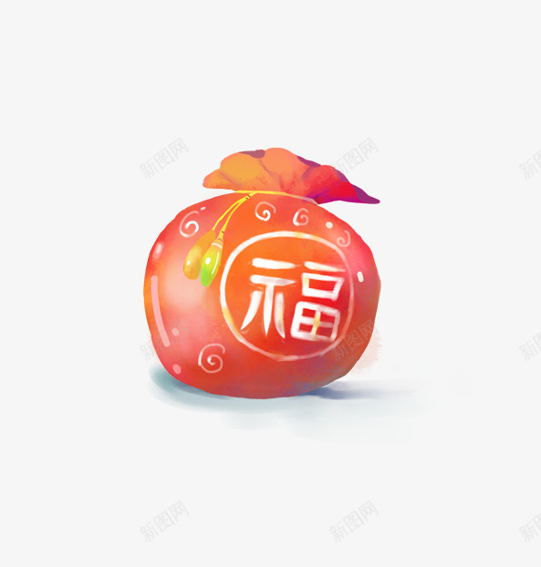 可爱红色玉佩福袋png免抠素材_88icon https://88icon.com 古代饰品 古风配饰 可爱 吊坠 新年礼物 玉佩 福袋 红色 钱袋