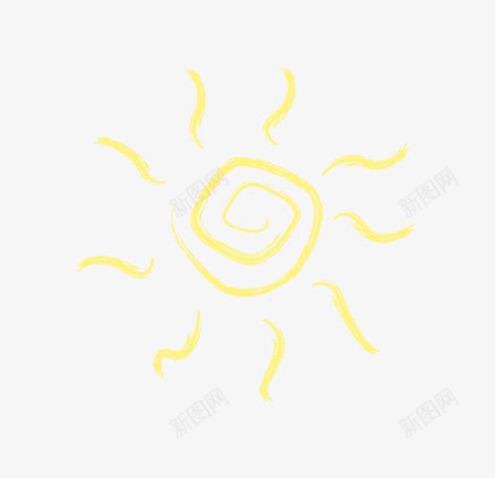 太阳png免抠素材_88icon https://88icon.com 卡通 太阳 手绘 粉笔画 黄色