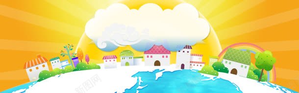 彩色卡通梦幻风景淘宝海报背景jpg设计背景_88icon https://88icon.com banner 城市 大气 奢华 摄影 楼房 淘宝素材 淡色 简约 素材 都市 风光 高楼大厦 高清