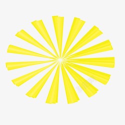 黄色椭圆散射光线线条素材