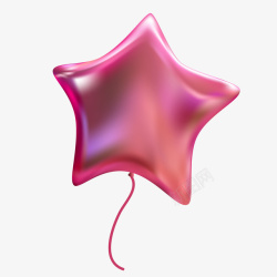 手绘粉色质感星星气球矢量图素材