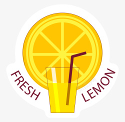 果汁效果图黄色卡通柠檬汁LOGO图标高清图片