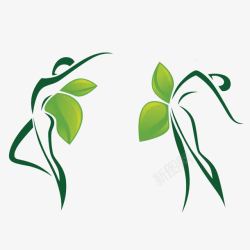 纤细绿色起飞减肥logo图标高清图片