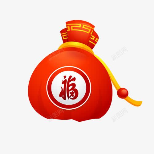 福袋png免抠素材_88icon https://88icon.com 大红包 新年元素 福袋 设计元素