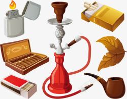 抽烟工具和香烟雪茄素材