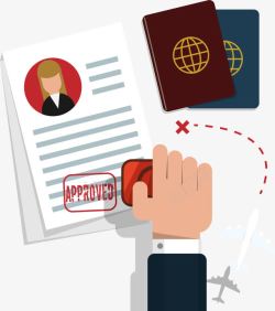办签证出国签证审批高清图片