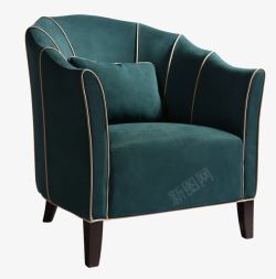 超纤绒面绿色超纤皮休闲椅高清图片