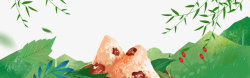 节日特色美食年糕端午节粽子主题节日边框高清图片