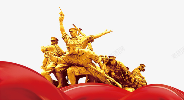 狼牙山五壮士png免抠素材_88icon https://88icon.com 军人 建军节 战争 爱国 狼牙山五壮士 解放军 金色雕塑