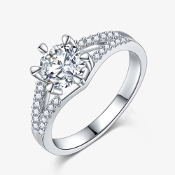 六爪莫桑钻戒锆石交叉戒指钻石素材