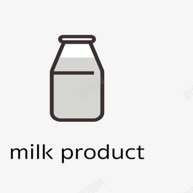 可爱奇趣灰色的牛奶的图标矢量图图标