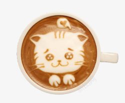 花式咖啡可爱小猫拉花高清图片