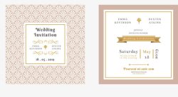 卡通婚礼请柬矢量图素材