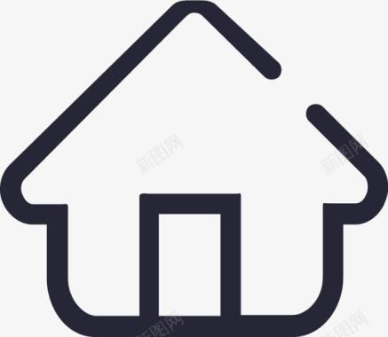 黑色房子手绘黑色线条房子图标图标