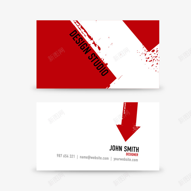 名片png免抠素材_88icon https://88icon.com 漂亮 红色 高清