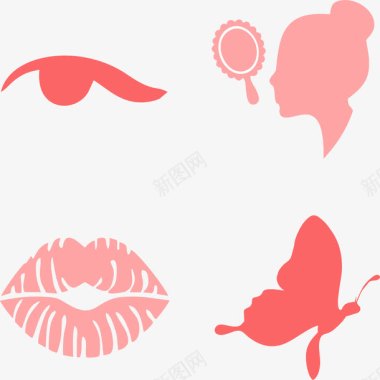 粉色蝴蝶装饰美容美妆图标图标