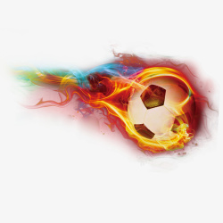 踢足球插画卡通火焰足球装饰插画高清图片