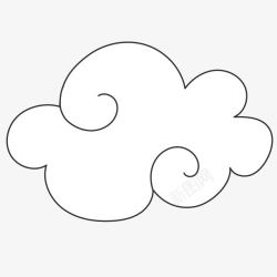 儿童线描手绘线描云朵高清图片