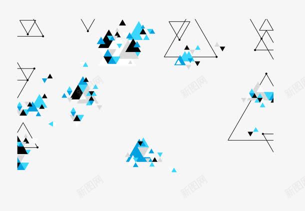 蓝色简约三角形png免抠素材_88icon https://88icon.com 三角形 免抠PNG 几何 科技 简约 蓝色 边框纹理