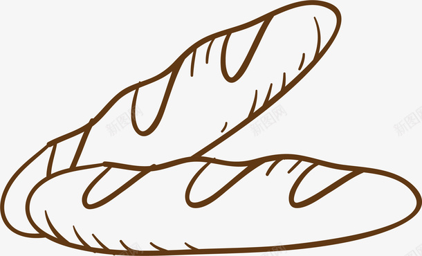 法式手绘面包甜点图标图标