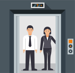 安全乘坐电梯灰色的公司楼电梯矢量图高清图片