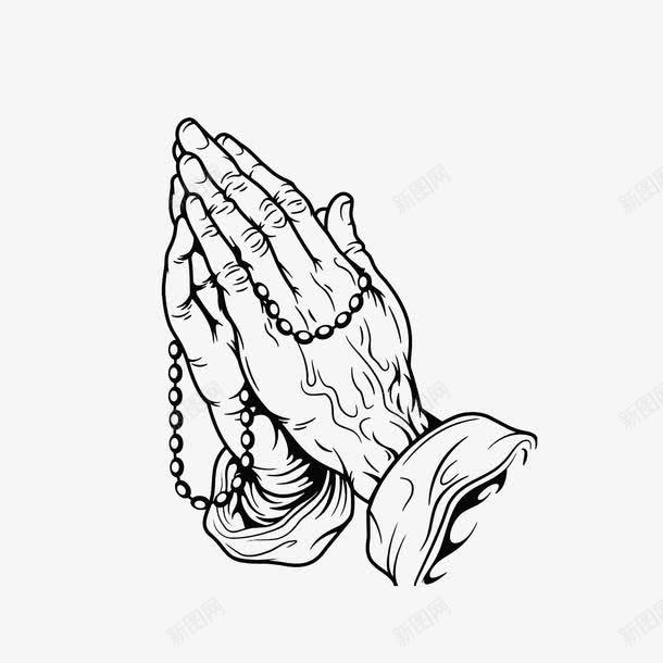 手绘祈祷的手png免抠素材_88icon https://88icon.com 佛祖缠绕 手绘图 祈祷的手 素描 苍老的手