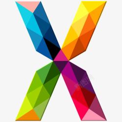 立体菱角字母X创意字母X高清图片